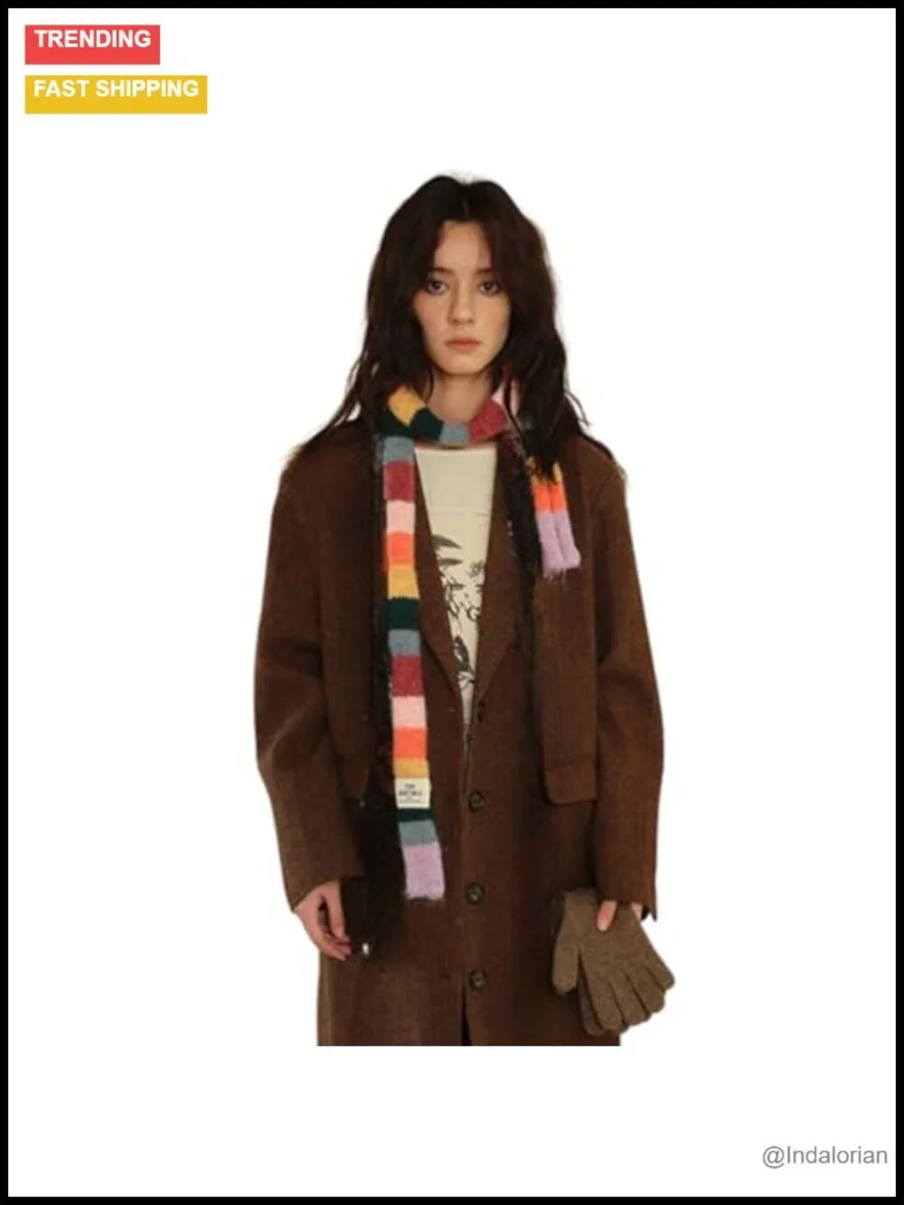 Skinny Long Knit Scarf Women Winter Fashion Y2K Neck Accessory Harajuku
